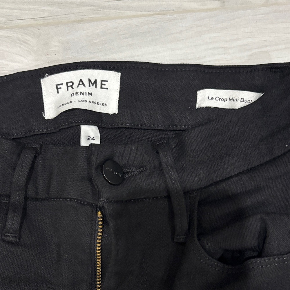 Frame Denim Charcoal Le Crop Mini Boot Jeans